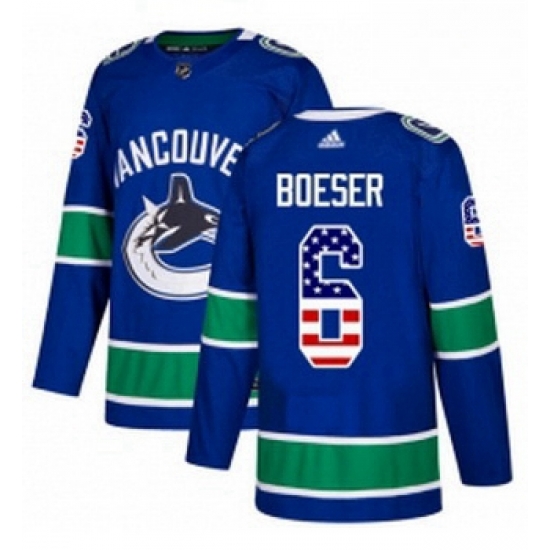 Youth Adidas Vancouver Canucks 6 Brock Boeser Authentic Blue USA Flag Fashion NHL Jersey Youth Adidas Vancouver Canucks 6 Brock Boeser Authentic Blue USA Flag Fashion NHL Jersey