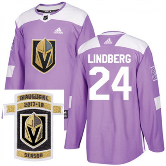 Adidas Golden Knights #24 Oscar Lindberg Purple Authentic Fights Cancer Stitched NHL Inaugural Season Patch Jersey Adidas Golden Knights #24 Oscar Lindberg Purple Authentic Fights Cancer Stitched NHL Inaugural Season Patch Jersey
