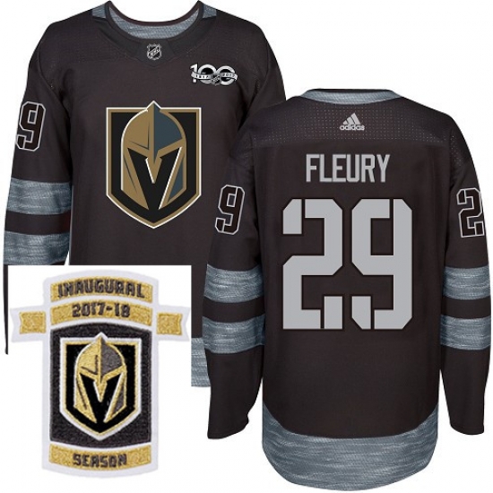Adidas Golden Knights #29 Marc Andre Fleury Black 1917 2017 100th Anniversary Stitched NHL Inaugural Season Patch Jersey Adidas Golden Knights #29 Marc Andre Fleury Black 1917 2017 100th Anniversary Stitched NHL Inaugural Season Patch Jersey