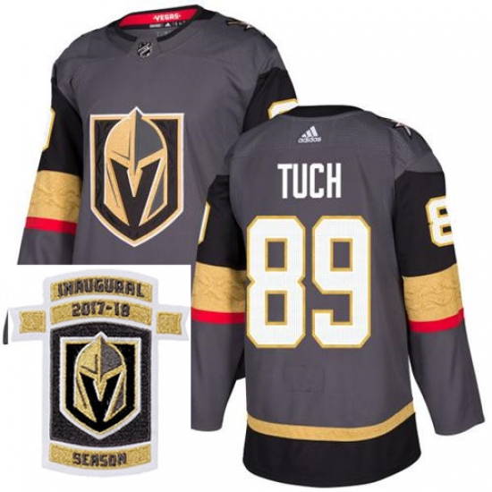 Adidas Golden Knights #89 Alex Tuch Grey Home Authentic Stitched NHL Inaugural Season Patch Jersey Adidas Golden Knights #89 Alex Tuch Grey Home Authentic Stitched NHL Inaugural Season Patch Jersey