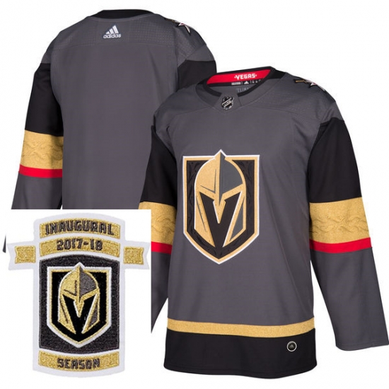 Adidas Golden Knights Blank Grey Home Authentic Stitched NHL Inaugural Season Patch Jersey Adidas Golden Knights Blank Grey Home Authentic Stitched NHL Inaugural Season Patch Jersey