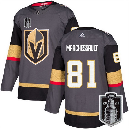 Men Vegas Golden Knights 81 Jonathan Marchessault Gray 2023 Stanley Cup Final Stitched Jersey Men Vegas Golden Knights 81 Jonathan Marchessault Gray 2023 Stanley Cup Final Stitched Jersey