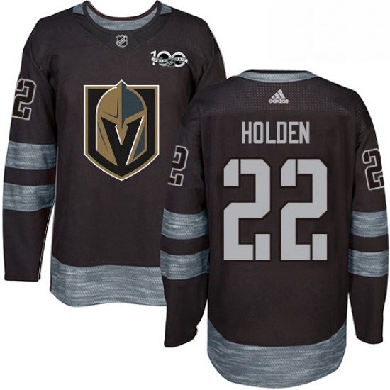 Mens Adidas Vegas Golden Knights 22 Nick Holden Authentic Black 1917 2017 100th Anniversary NHL Jersey Mens Adidas Vegas Golden Knights 22 Nick Holden Authentic Black 1917 2017 100th Anniversary NHL Jersey
