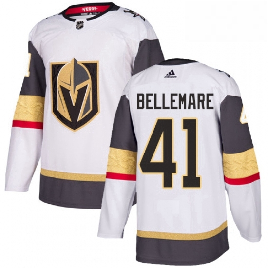 Mens Adidas Vegas Golden Knights 41 Pierre Edouard Bellemare Authentic White Away NHL Jersey Mens Adidas Vegas Golden Knights 41 Pierre Edouard Bellemare Authentic White Away NHL Jersey