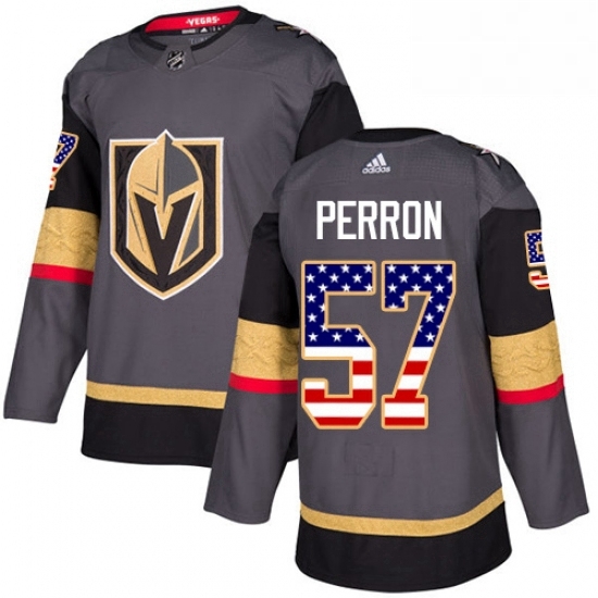 Mens Adidas Vegas Golden Knights 57 David Perron Authentic Gray USA Flag Fashion NHL Jersey Mens Adidas Vegas Golden Knights 57 David Perron Authentic Gray USA Flag Fashion NHL Jersey