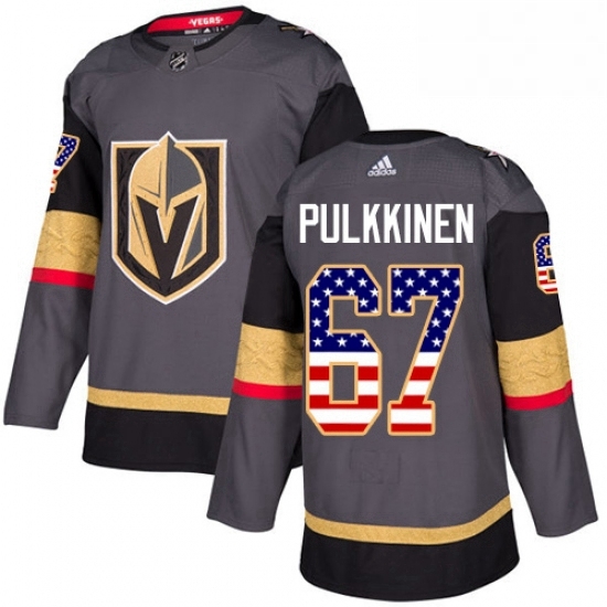 Mens Adidas Vegas Golden Knights 67 Teemu Pulkkinen Authentic Gray USA Flag Fashion NHL Jersey Mens Adidas Vegas Golden Knights 67 Teemu Pulkkinen Authentic Gray USA Flag Fashion NHL Jersey