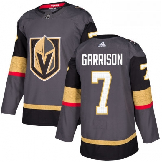 Mens Adidas Vegas Golden Knights 7 Jason Garrison Authentic Gray Home NHL Jersey Mens Adidas Vegas Golden Knights 7 Jason Garrison Authentic Gray Home NHL Jersey