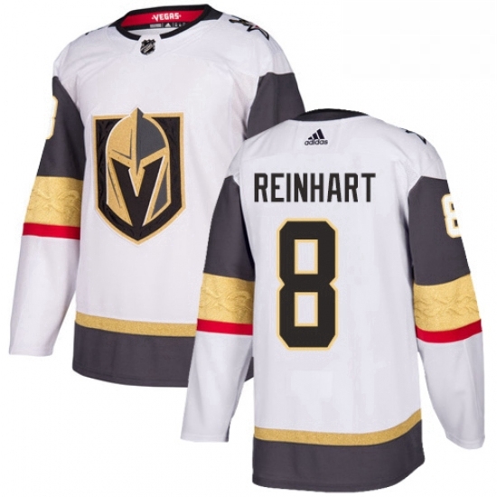 Mens Adidas Vegas Golden Knights 8 Griffin Reinhart Authentic White Away NHL Jersey Mens Adidas Vegas Golden Knights 8 Griffin Reinhart Authentic White Away NHL Jersey