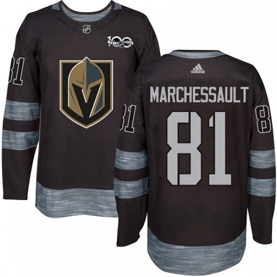 Mens Adidas Vegas Golden Knights 81 Jonathan Marchessault Authentic Black 1917 2017 100th Anniversary NHL Jersey Mens Adidas Vegas Golden Knights 81 Jonathan Marchessault Authentic Black 1917 2017 100th Anniversary NHL Jersey