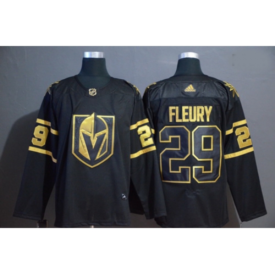 Vegas Golden Knights 29 Marc Andre Fleury Black With Special Glittery Logo Adidas Jersey Vegas Golden Knights 29 Marc Andre Fleury Black With Special Glittery Logo Adidas Jersey