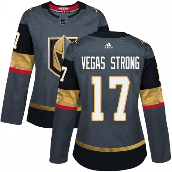 Womens Adidas Vegas Golden Knights 17 Vegas Strong Authentic Gray Home NHL Jersey Womens Adidas Vegas Golden Knights 17 Vegas Strong Authentic Gray Home NHL Jersey