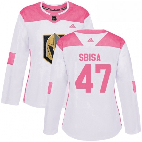 Womens Adidas Vegas Golden Knights 47 Luca Sbisa Authentic WhitePink Fashion NHL Jersey Womens Adidas Vegas Golden Knights 47 Luca Sbisa Authentic WhitePink Fashion NHL Jersey
