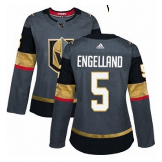 Womens Adidas Vegas Golden Knights 5 Deryk Engelland Authentic Gray Home NHL Jersey Womens Adidas Vegas Golden Knights 5 Deryk Engelland Authentic Gray Home NHL Jersey