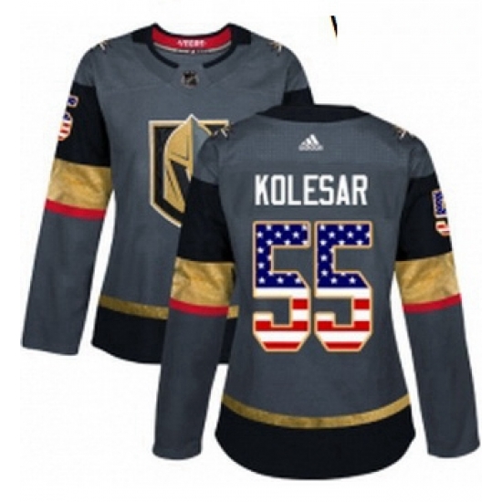 Womens Adidas Vegas Golden Knights 55 Keegan Kolesar Authentic Gray USA Flag Fashion NHL Jersey Womens Adidas Vegas Golden Knights 55 Keegan Kolesar Authentic Gray USA Flag Fashion NHL Jersey