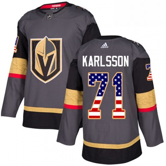 Youth Adidas Vegas Golden Knights 71 William Karlsson Authentic Gray USA Flag Fashion NHL Jersey Youth Adidas Vegas Golden Knights 71 William Karlsson Authentic Gray USA Flag Fashion NHL Jersey