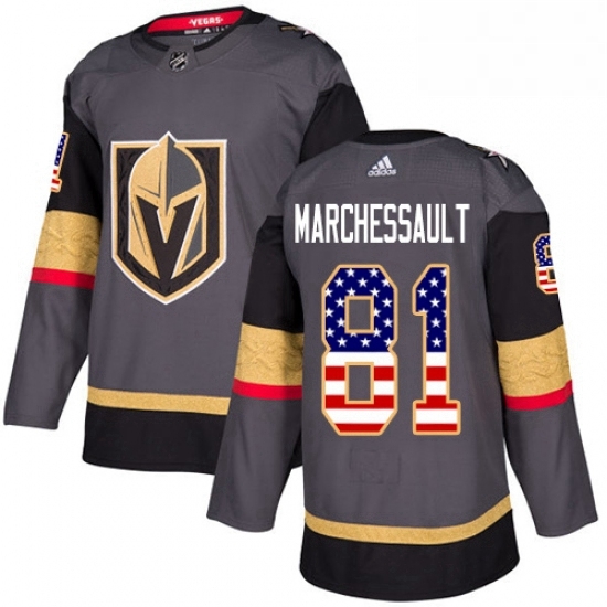 Youth Adidas Vegas Golden Knights 81 Jonathan Marchessault Authentic Gray USA Flag Fashion NHL Jersey Youth Adidas Vegas Golden Knights 81 Jonathan Marchessault Authentic Gray USA Flag Fashion NHL Jersey