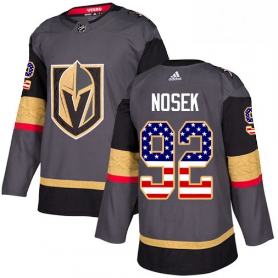 Youth Adidas Vegas Golden Knights 92 Tomas Nosek Authentic Gray USA Flag Fashion NHL Jersey Youth Adidas Vegas Golden Knights 92 Tomas Nosek Authentic Gray USA Flag Fashion NHL Jersey
