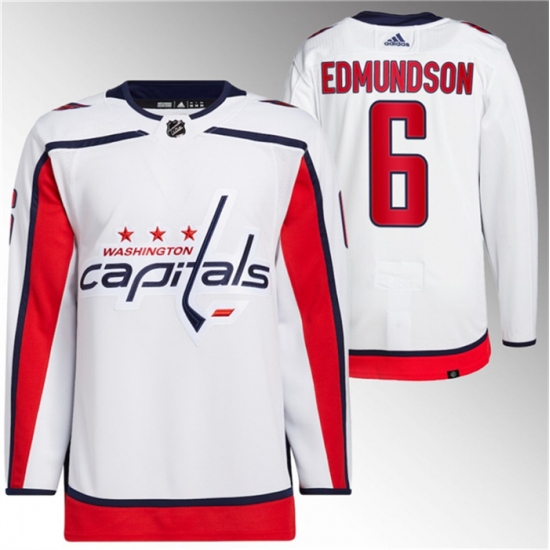 Men Washington Capitals 6 Joel Edmundson White Stitched Jersey Men Washington Capitals 6 Joel Edmundson White Stitched Jersey