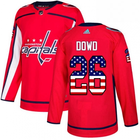 Mens Adidas Washington Capitals 26 Nic Dowd Authentic Red USA Flag Fashion NHL Jersey Mens Adidas Washington Capitals 26 Nic Dowd Authentic Red USA Flag Fashion NHL Jersey