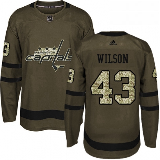 Mens Adidas Washington Capitals 43 Tom Wilson Authentic Green Salute to Service NHL Jersey Mens Adidas Washington Capitals 43 Tom Wilson Authentic Green Salute to Service NHL Jersey
