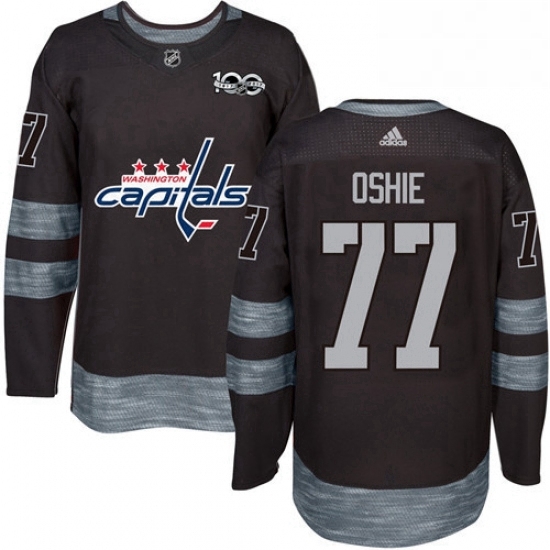 Mens Adidas Washington Capitals 77 TJ Oshie Authentic Black 1917 2017 100th Anniversary NHL Jersey Mens Adidas Washington Capitals 77 TJ Oshie Authentic Black 1917 2017 100th Anniversary NHL Jersey