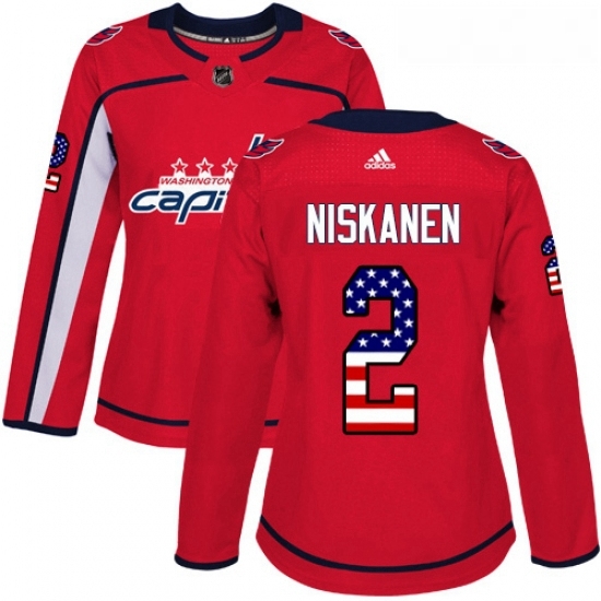 Womens Adidas Washington Capitals 2 Matt Niskanen Authentic Red USA Flag Fashion NHL Jersey Womens Adidas Washington Capitals 2 Matt Niskanen Authentic Red USA Flag Fashion NHL Jersey