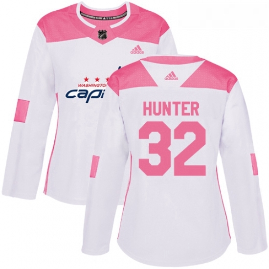 Womens Adidas Washington Capitals 32 Dale Hunter Authentic WhitePink Fashion NHL Jersey Womens Adidas Washington Capitals 32 Dale Hunter Authentic WhitePink Fashion NHL Jersey