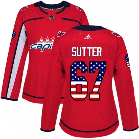 Womens Adidas Washington Capitals 67 Riley Sutter Authentic Red USA Flag Fashion NHL Jersey Womens Adidas Washington Capitals 67 Riley Sutter Authentic Red USA Flag Fashion NHL Jersey