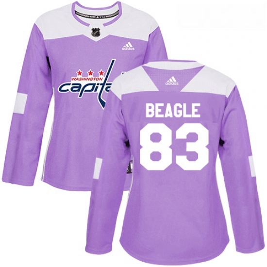 Womens Adidas Washington Capitals 83 Jay Beagle Authentic Purple Fights Cancer Practice NHL Jersey Womens Adidas Washington Capitals 83 Jay Beagle Authentic Purple Fights Cancer Practice NHL Jersey