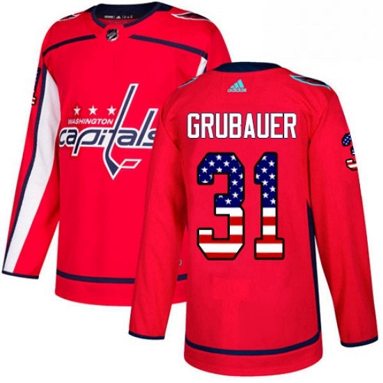 Youth Adidas Washington Capitals 31 Philipp Grubauer Authentic Red USA Flag Fashion NHL Jersey Youth Adidas Washington Capitals 31 Philipp Grubauer Authentic Red USA Flag Fashion NHL Jersey