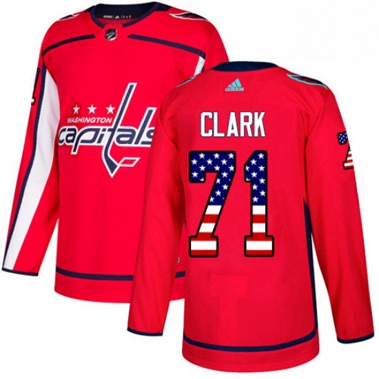 Youth Adidas Washington Capitals 71 Kody Clark Authentic Red USA Flag Fashion NHL Jerse Youth Adidas Washington Capitals 71 Kody Clark Authentic Red USA Flag Fashion NHL Jerse