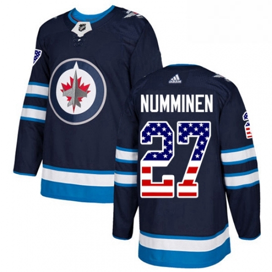 Mens Adidas Winnipeg Jets 27 Teppo Numminen Authentic Navy Blue USA Flag Fashion NHL Jersey Mens Adidas Winnipeg Jets 27 Teppo Numminen Authentic Navy Blue USA Flag Fashion NHL Jersey