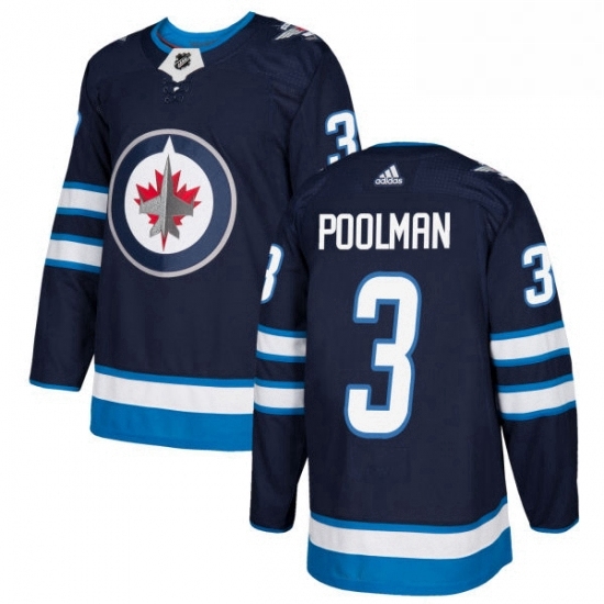 Mens Adidas Winnipeg Jets 3 Tucker Poolman Authentic Navy Blue Home NHL Jersey Mens Adidas Winnipeg Jets 3 Tucker Poolman Authentic Navy Blue Home NHL Jersey
