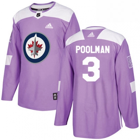 Mens Adidas Winnipeg Jets 3 Tucker Poolman Authentic Purple Fights Cancer Practice NHL Jersey Mens Adidas Winnipeg Jets 3 Tucker Poolman Authentic Purple Fights Cancer Practice NHL Jersey