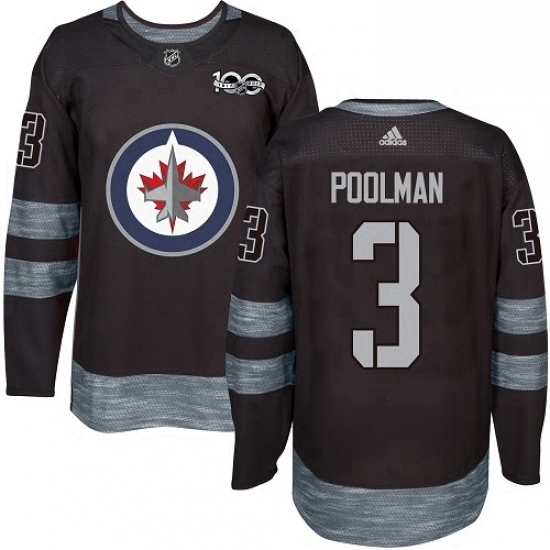 Mens Adidas Winnipeg Jets 3 Tucker Poolman Premier Black 1917 2017 100th Anniversary NHL Jersey Mens Adidas Winnipeg Jets 3 Tucker Poolman Premier Black 1917 2017 100th Anniversary NHL Jersey