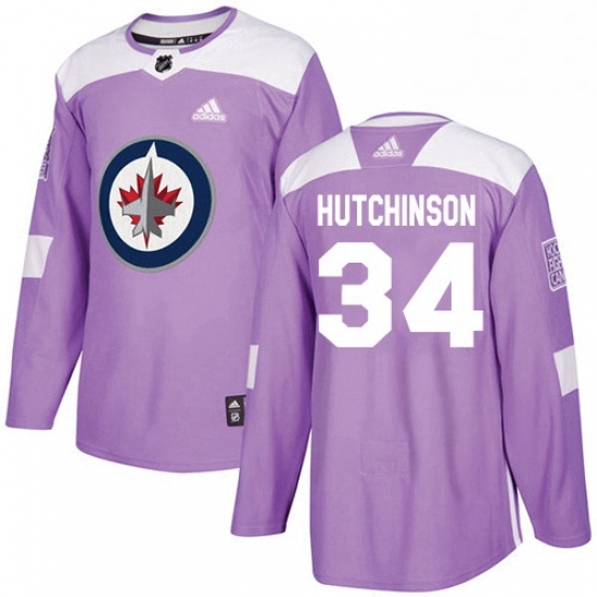 Mens Adidas Winnipeg Jets 34 Michael Hutchinson Authentic Purple Fights Cancer Practice NHL Jersey Mens Adidas Winnipeg Jets 34 Michael Hutchinson Authentic Purple Fights Cancer Practice NHL Jersey