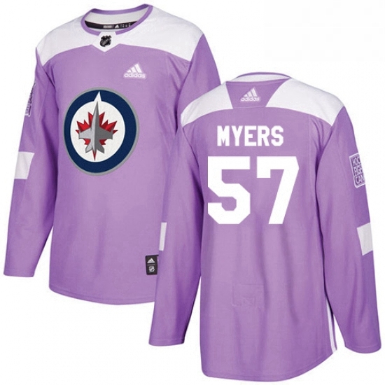 Mens Adidas Winnipeg Jets 57 Tyler Myers Authentic Purple Fights Cancer Practice NHL Jersey Mens Adidas Winnipeg Jets 57 Tyler Myers Authentic Purple Fights Cancer Practice NHL Jersey
