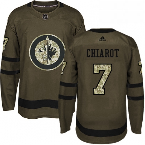 Mens Adidas Winnipeg Jets 7 Ben Chiarot Authentic Green Salute to Service NHL Jersey Mens Adidas Winnipeg Jets 7 Ben Chiarot Authentic Green Salute to Service NHL Jersey