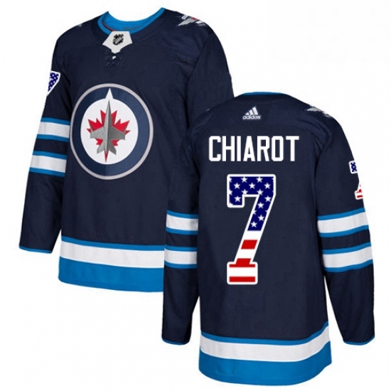 Mens Adidas Winnipeg Jets 7 Ben Chiarot Authentic Navy Blue USA Flag Fashion NHL Jersey Mens Adidas Winnipeg Jets 7 Ben Chiarot Authentic Navy Blue USA Flag Fashion NHL Jersey