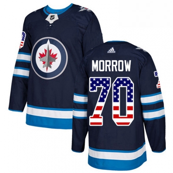 Mens Adidas Winnipeg Jets 70 Joe Morrow Authentic Navy Blue USA Flag Fashion NHL Jerse Mens Adidas Winnipeg Jets 70 Joe Morrow Authentic Navy Blue USA Flag Fashion NHL Jerse