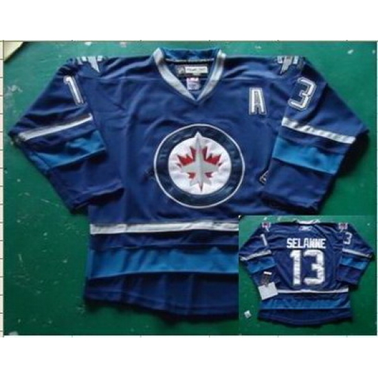 nhl 2012 new JETS #13 Teemu Selanne blue nhl 2012 new JETS #13 Teemu Selanne blue