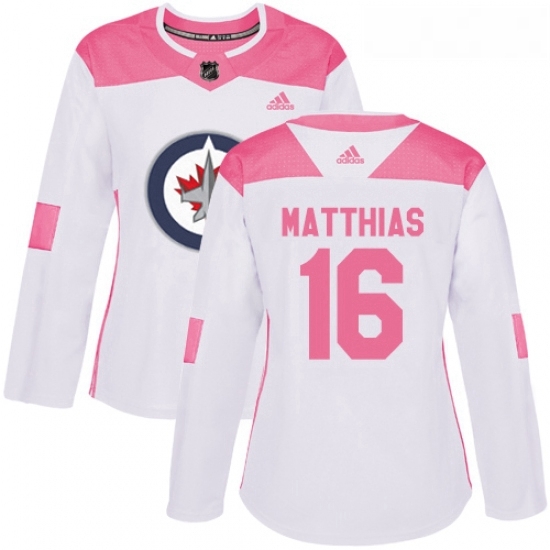 Womens Adidas Winnipeg Jets 16 Shawn Matthias Authentic WhitePink Fashion NHL Jersey Womens Adidas Winnipeg Jets 16 Shawn Matthias Authentic WhitePink Fashion NHL Jersey