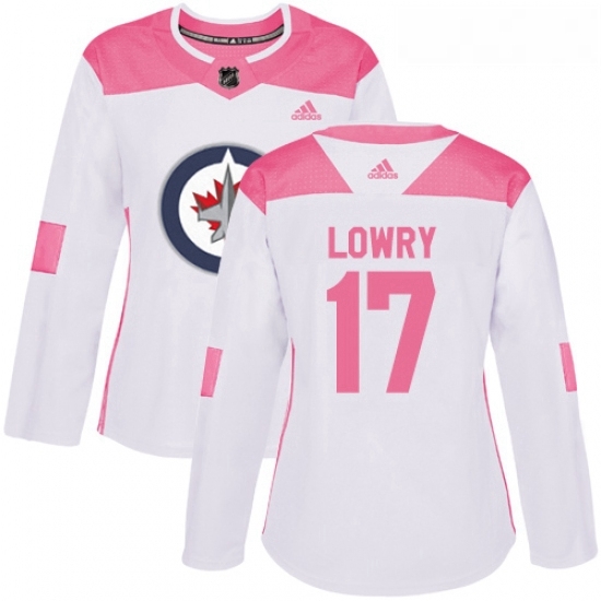 Womens Adidas Winnipeg Jets 17 Adam Lowry Authentic WhitePink Fashion NHL Jersey Womens Adidas Winnipeg Jets 17 Adam Lowry Authentic WhitePink Fashion NHL Jersey