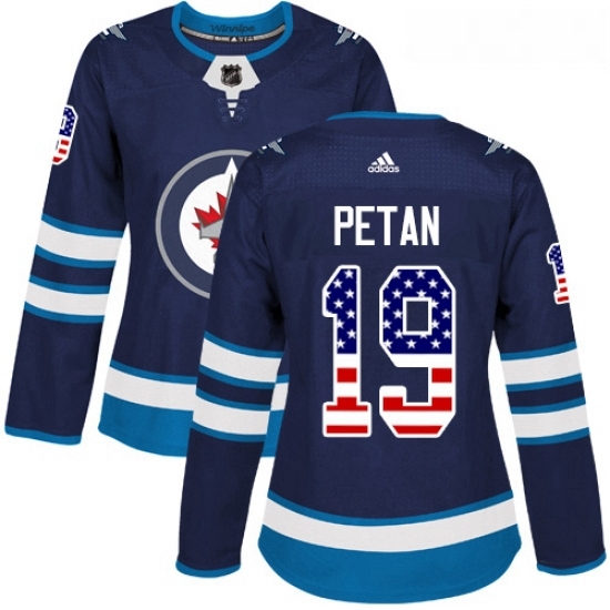 Womens Adidas Winnipeg Jets 19 Nic Petan Authentic Navy Blue USA Flag Fashion NHL Jersey Womens Adidas Winnipeg Jets 19 Nic Petan Authentic Navy Blue USA Flag Fashion NHL Jersey