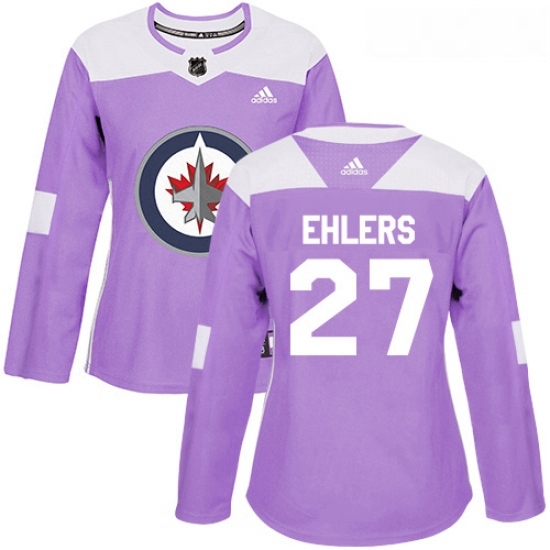Womens Adidas Winnipeg Jets 27 Nikolaj Ehlers Authentic Purple Fights Cancer Practice NHL Jersey Womens Adidas Winnipeg Jets 27 Nikolaj Ehlers Authentic Purple Fights Cancer Practice NHL Jersey