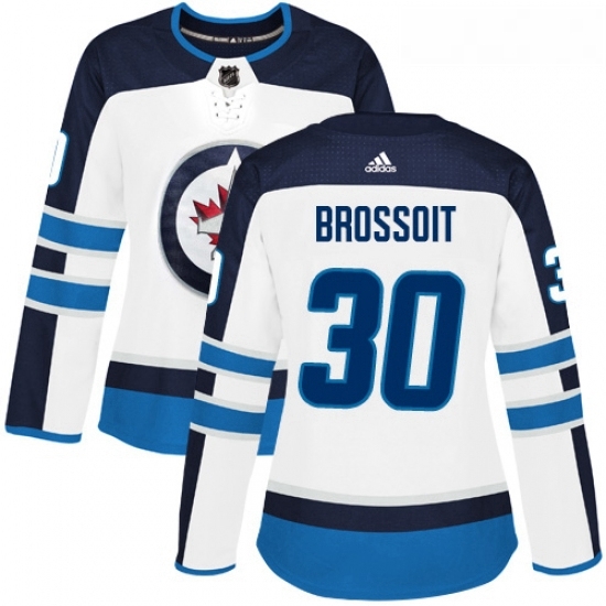 Womens Adidas Winnipeg Jets 30 Laurent Brossoit Authentic White Away NHL Jersey Womens Adidas Winnipeg Jets 30 Laurent Brossoit Authentic White Away NHL Jersey
