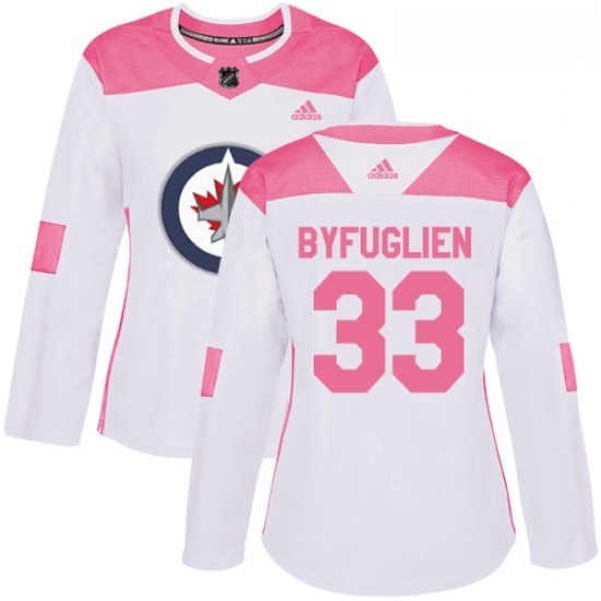 Womens Adidas Winnipeg Jets 33 Dustin Byfuglien Authentic WhitePink Fashion NHL Jersey Womens Adidas Winnipeg Jets 33 Dustin Byfuglien Authentic WhitePink Fashion NHL Jersey