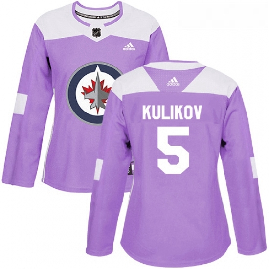 Womens Adidas Winnipeg Jets 5 Dmitry Kulikov Authentic Purple Fights Cancer Practice NHL Jersey Womens Adidas Winnipeg Jets 5 Dmitry Kulikov Authentic Purple Fights Cancer Practice NHL Jersey