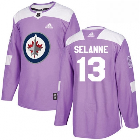Youth Adidas Winnipeg Jets 13 Teemu Selanne Authentic Purple Fights Cancer Practice NHL Jersey Youth Adidas Winnipeg Jets 13 Teemu Selanne Authentic Purple Fights Cancer Practice NHL Jersey