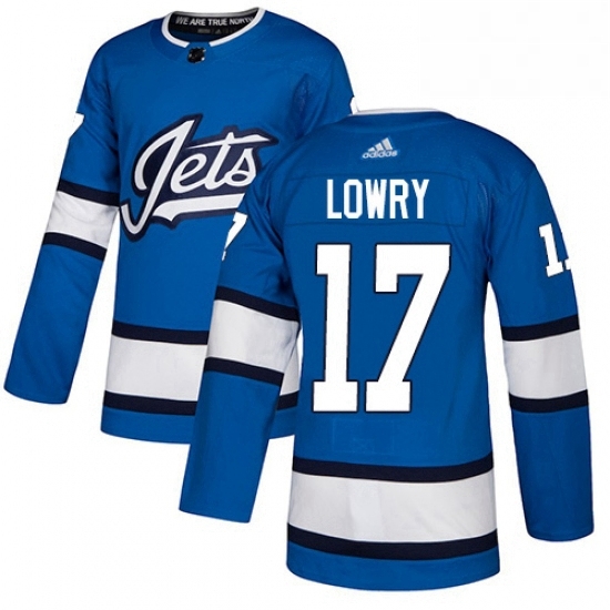 Youth Adidas Winnipeg Jets 17 Adam Lowry Authentic Blue Alternate NHL Jersey Youth Adidas Winnipeg Jets 17 Adam Lowry Authentic Blue Alternate NHL Jersey